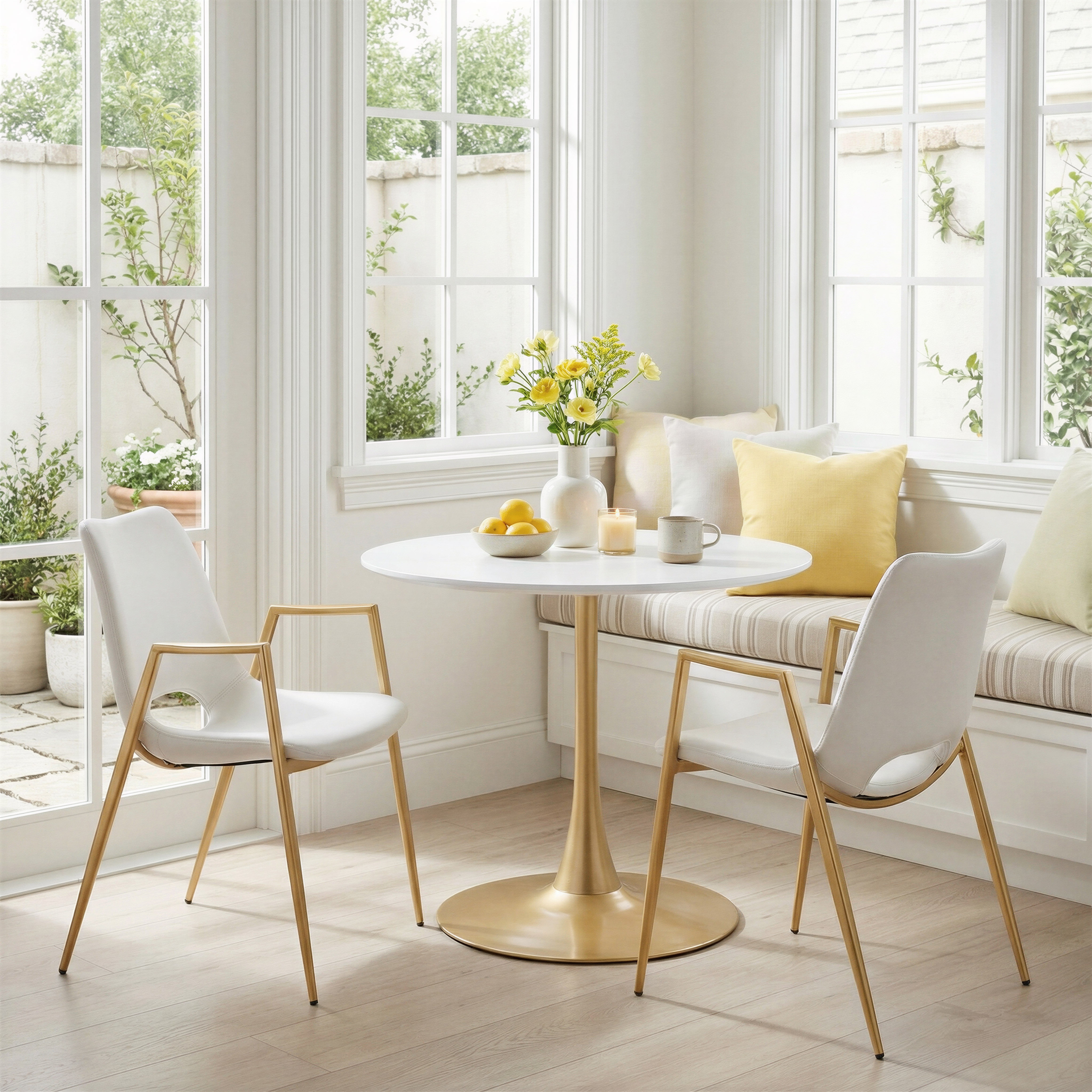 Opus Dining Table White & Gold product image