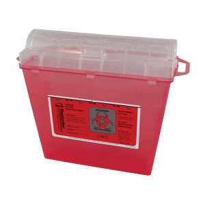 Impact, Red Transparent, Sharps Container