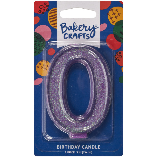 0 Glitter Numeral Candles