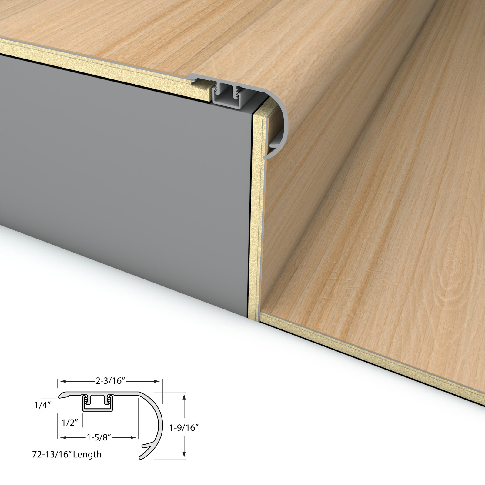 Locals Only Stair Nosing Overlap 6.5mm view 4