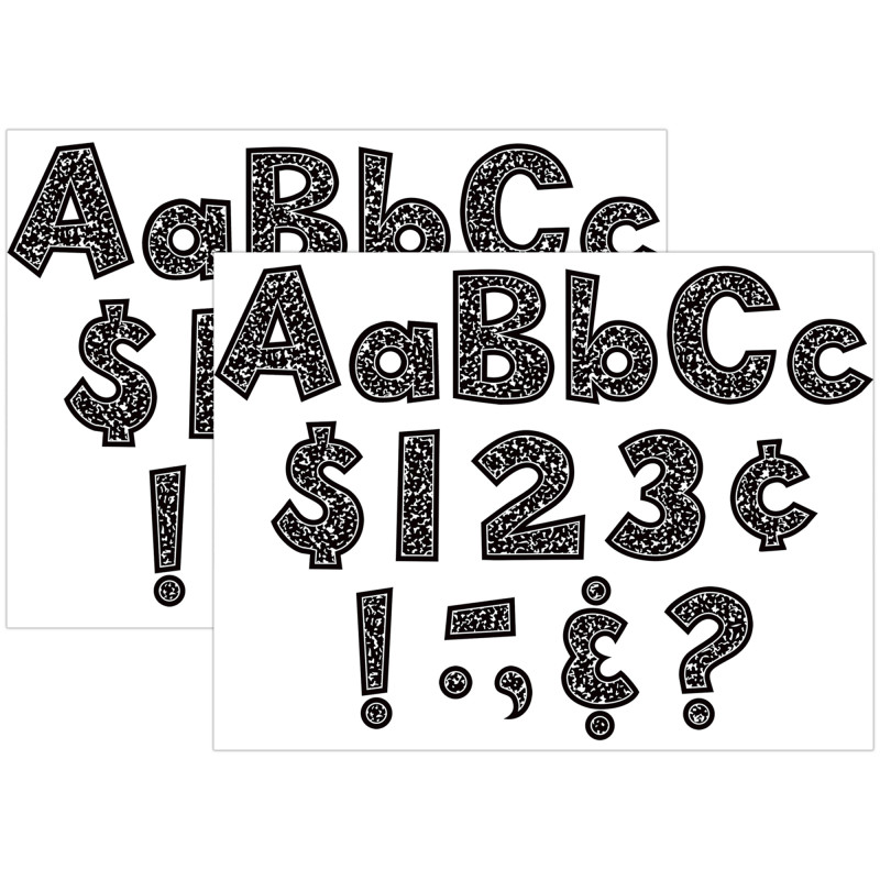 Composition 4" Fun Font Letters Combo Pack, 162 Pieces Per Pack, 2 Packs