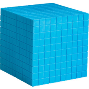 Blue Plastic Base Ten Cube, Single