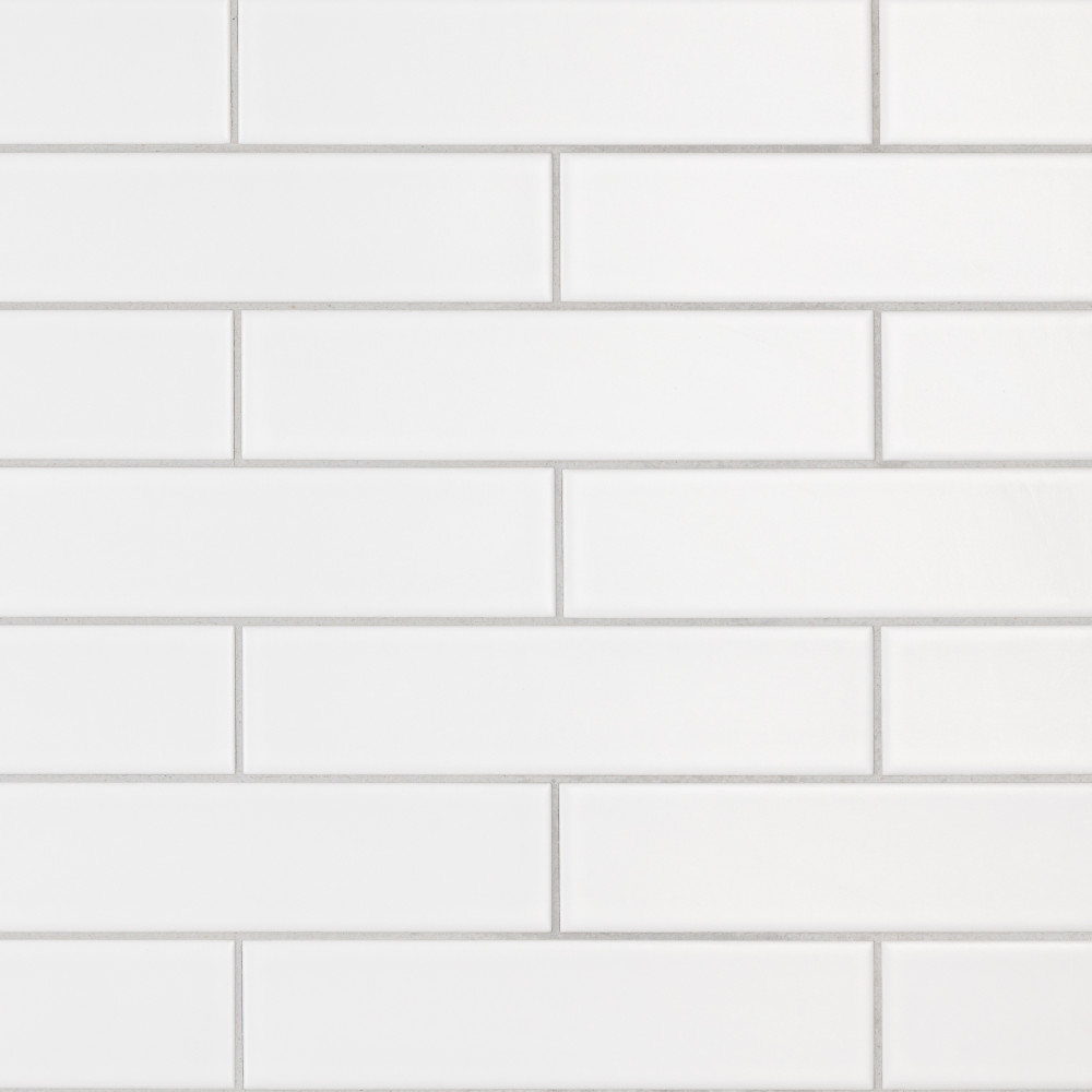 Metro Soho Subway Matte White 1.75x7.75 Rectangle Ceramic Floor and Wall Digital Pattern