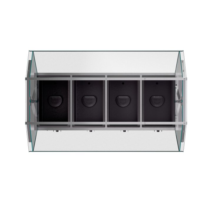 60-inch 120-volt four-well 2-Series deluxe hot-food station with walnut woodgrain base, storage compartment and buffet-style breath guard