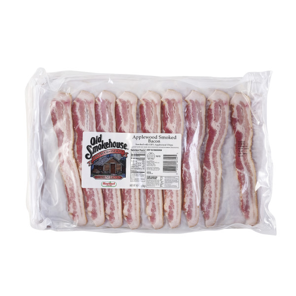 OLD SMOKEHOUSE(r) Bacon, Applewood, 15/19 slice, 2/10 lb . C1CB - Front Center Inner Pack (Hi Res)