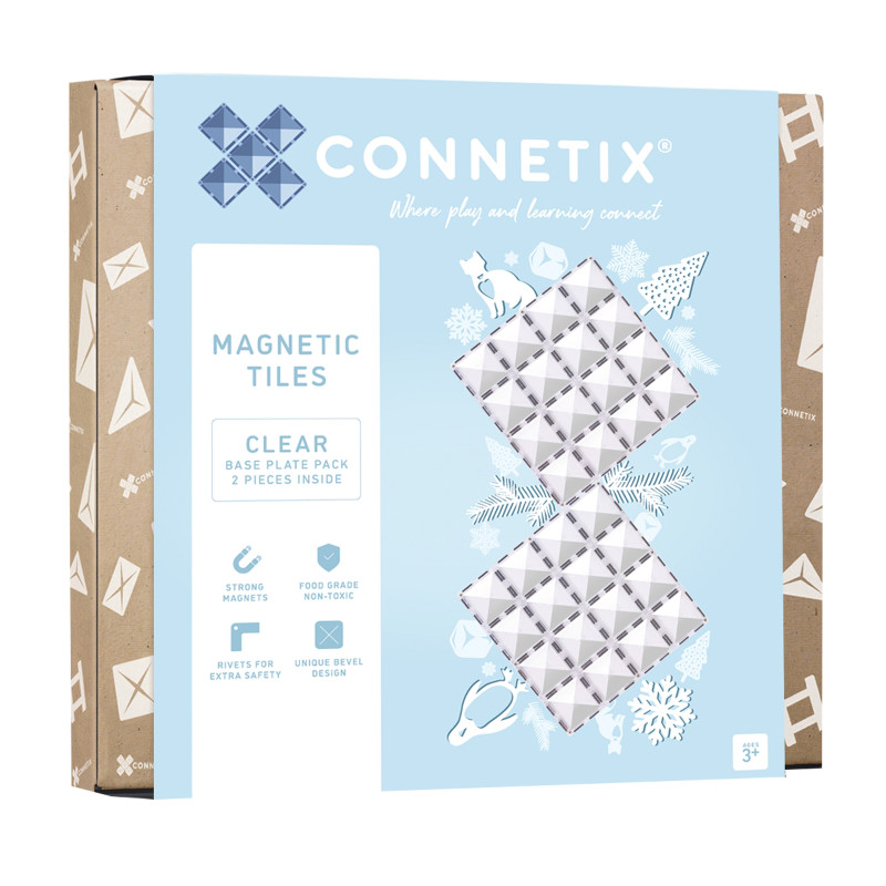 Magnetic Tiles Clear Base Plate Pack, 2 Pieces