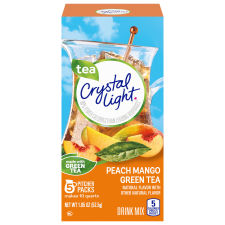 Crystal Light Peach Mango Green Tea Drink Mix, 5 ct Pitcher Packets