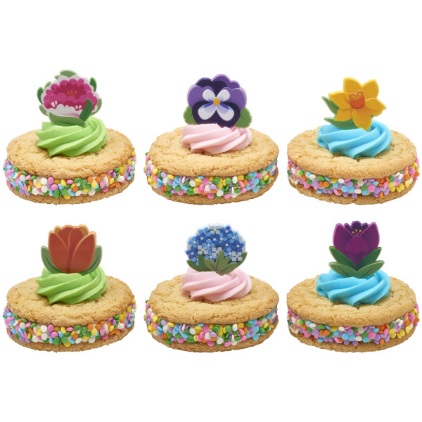 Bright Spring Flowers Cupcake Rings