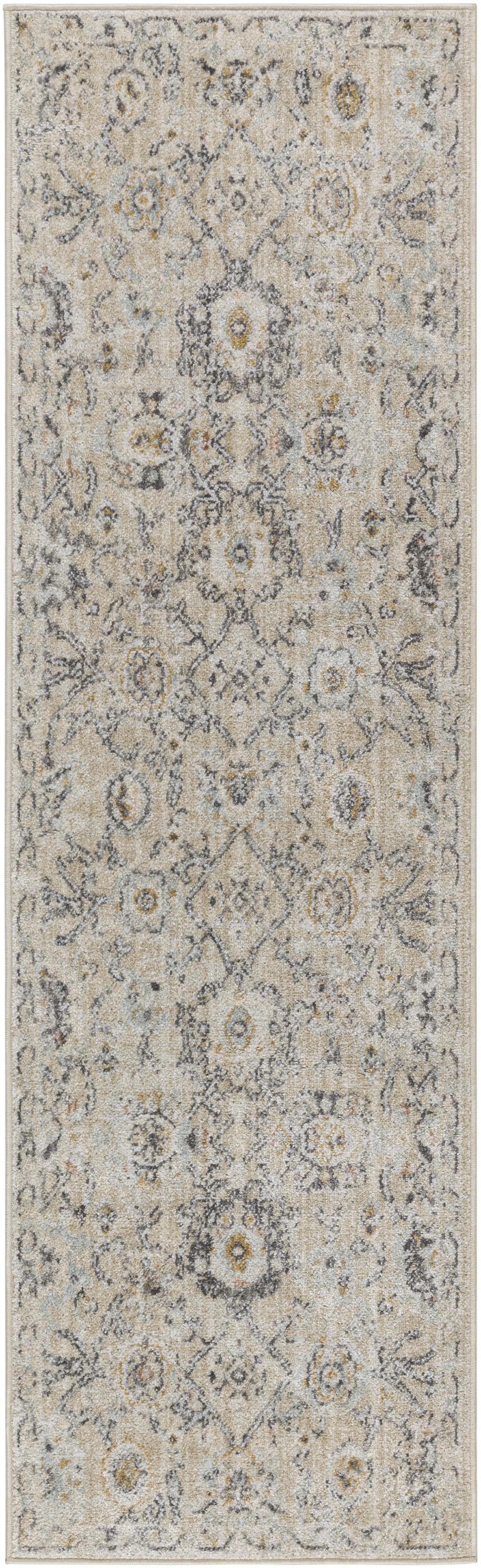 Nourison Oushak Home 2'3" x 7'6" Cream Vintage Indoor Rug