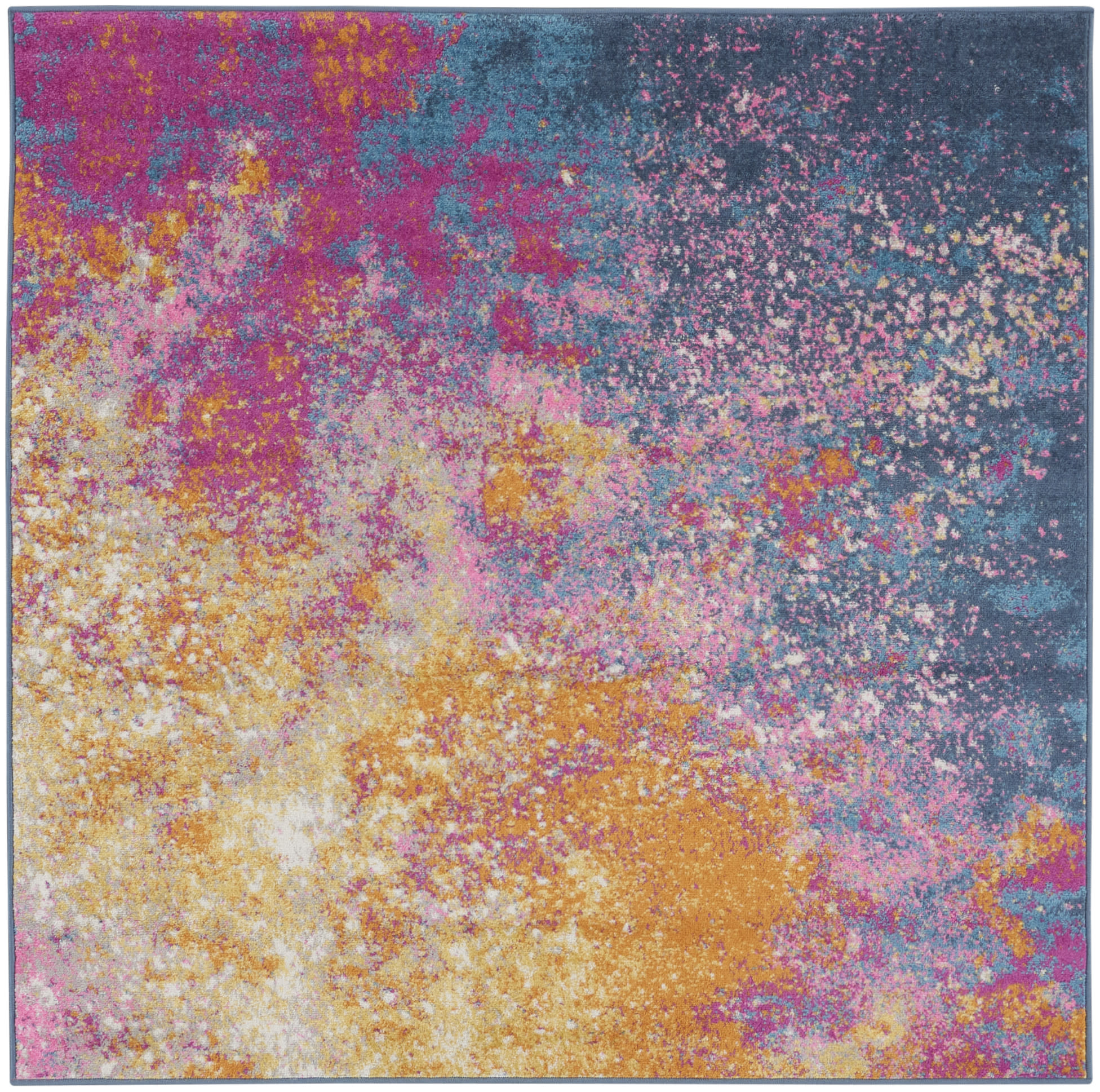 Nourison Passion 5' x Square Sunburst Modern Indoor Rug