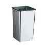 Bobrick, Open Top, 21 gal, Satin Finish, Stainless Steel, Rectangle, Receptacle