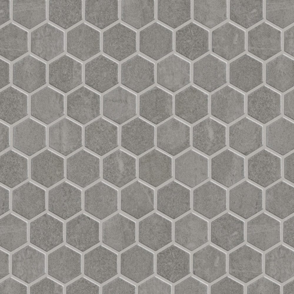 Liverpool Hex Light Grey 10x11.38 Hexagon Ceramic Floor and Wall Digital Pattern