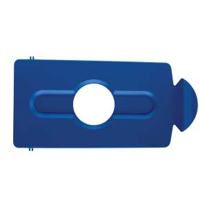 Rubbermaid Commercial, Slim Jim®, Bottles/Cans Insert, Rectangular, Resin, Blue, Receptacle Lid