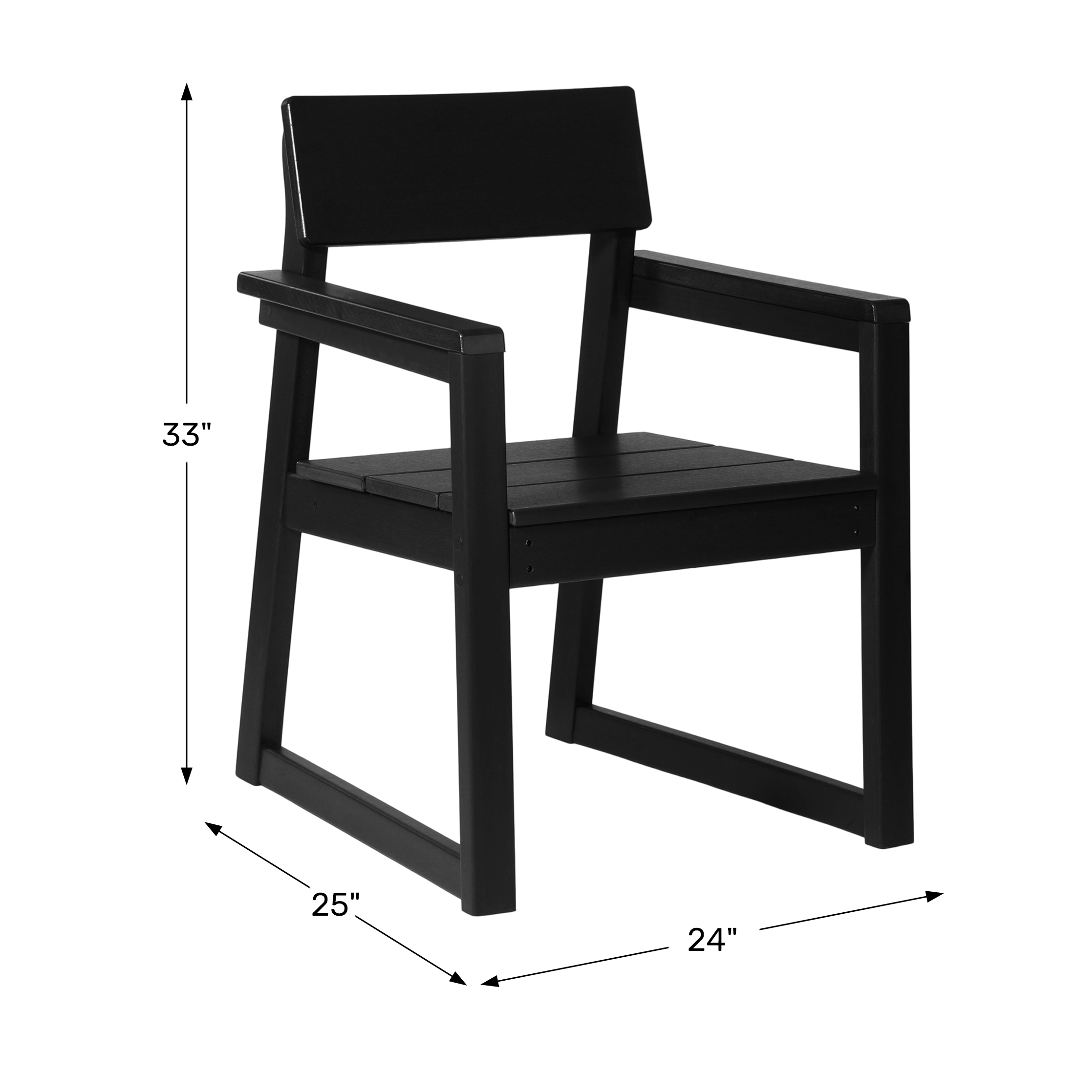 Modern HDPE Outdoor Patio Dining Arm Chairs (Set of 2) WWT Spec Image