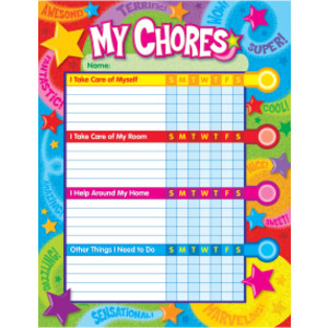 Praise Words 'n Stars Chore Charts, pad of 25