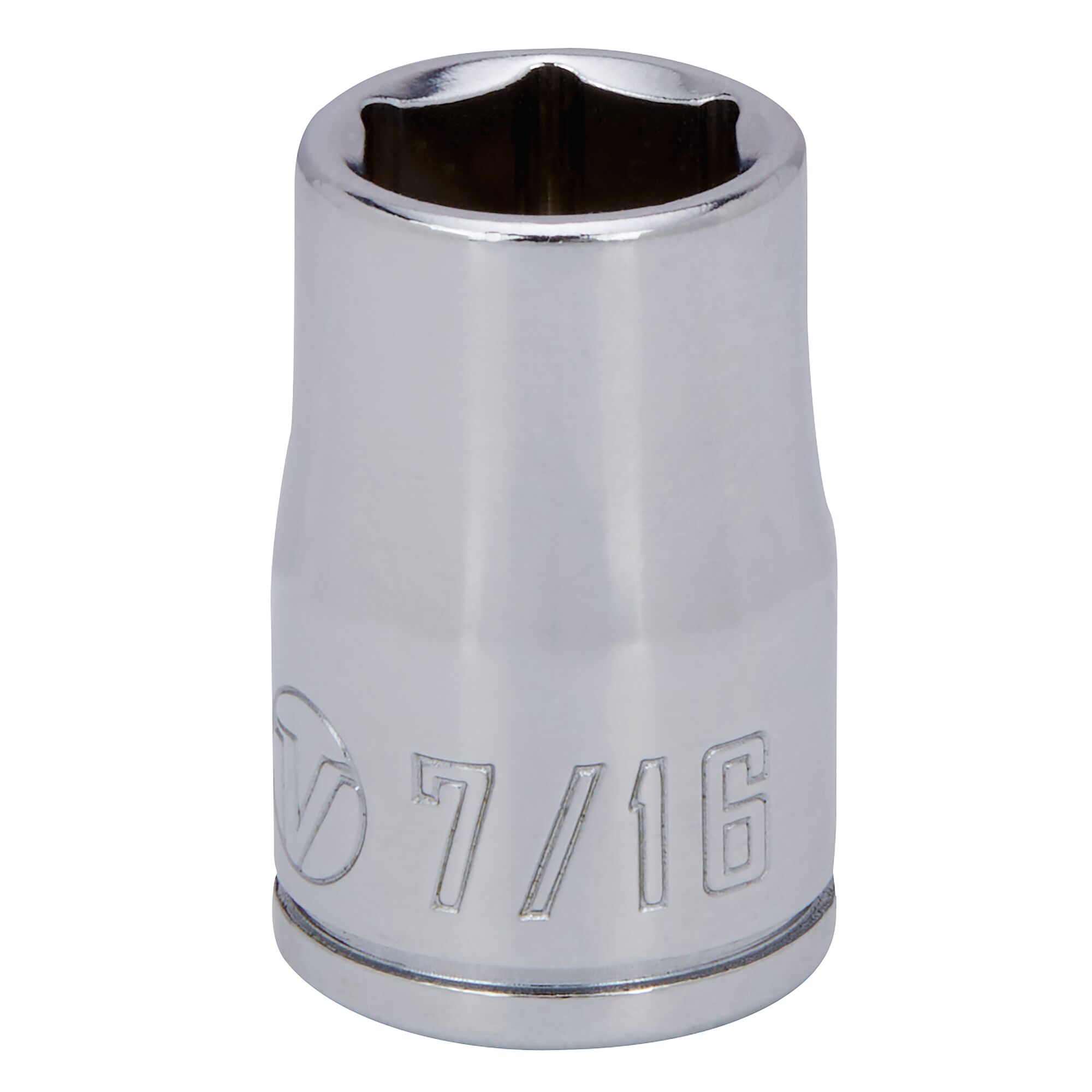 3/8 DR 6PT Shallow Socket 7/16 on white background