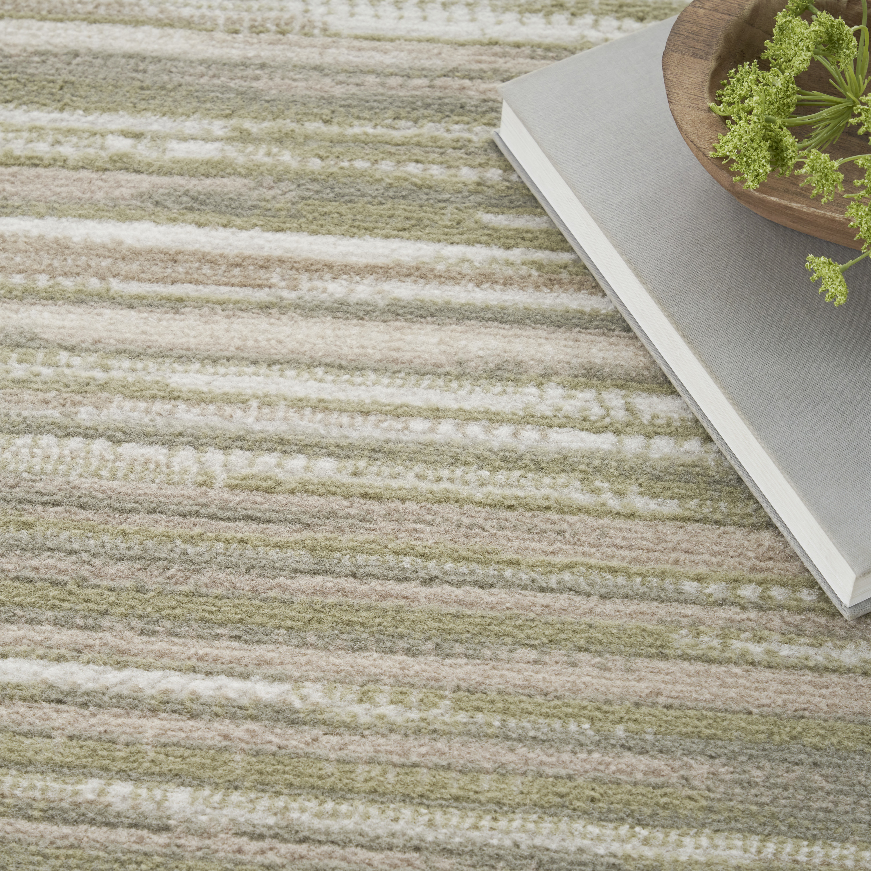 Nourison Jubilant 8' x 10' Green Ivory Modern Indoor Rug