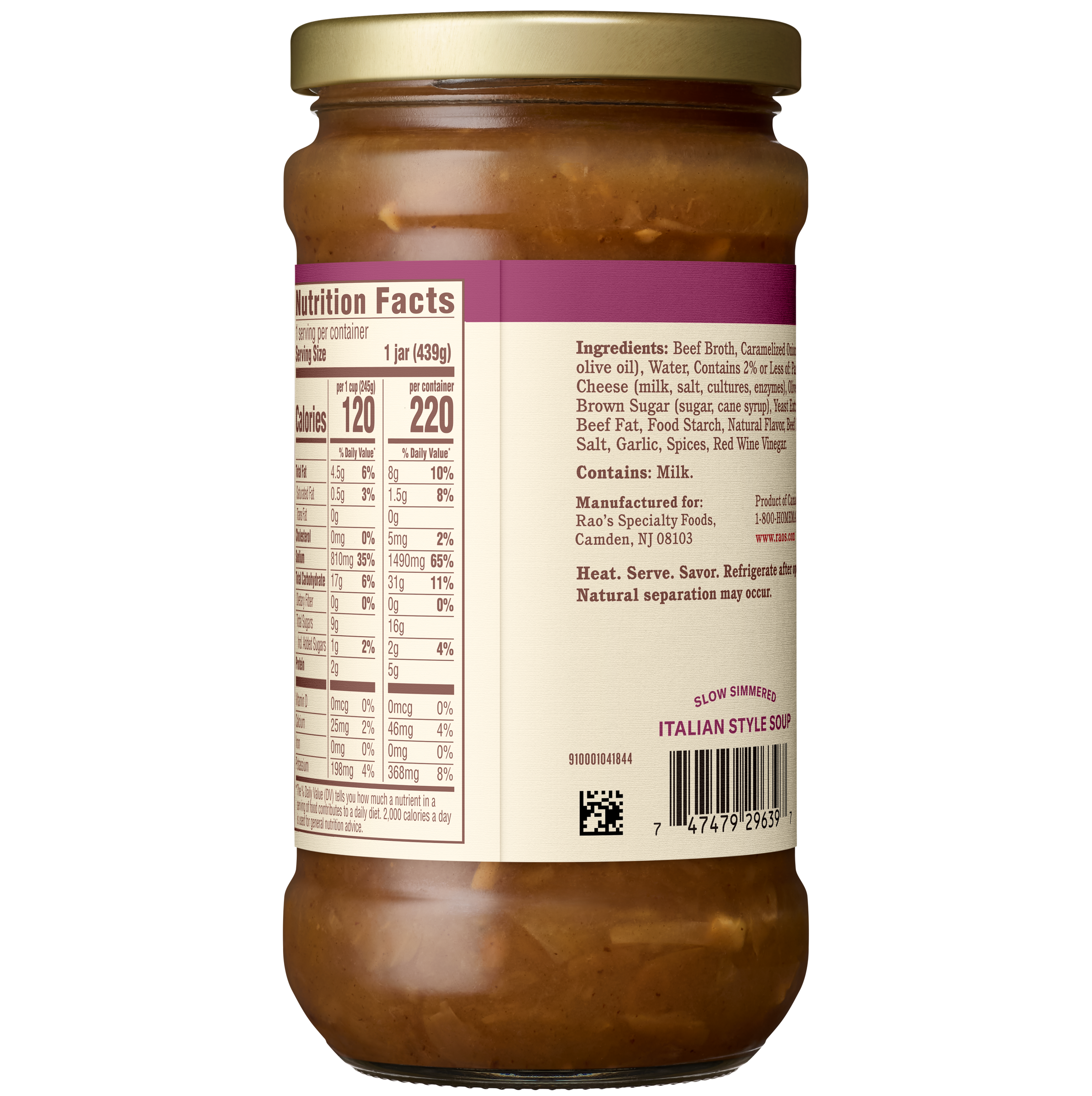 French Onion Soup, 15.5 oz - Back Image