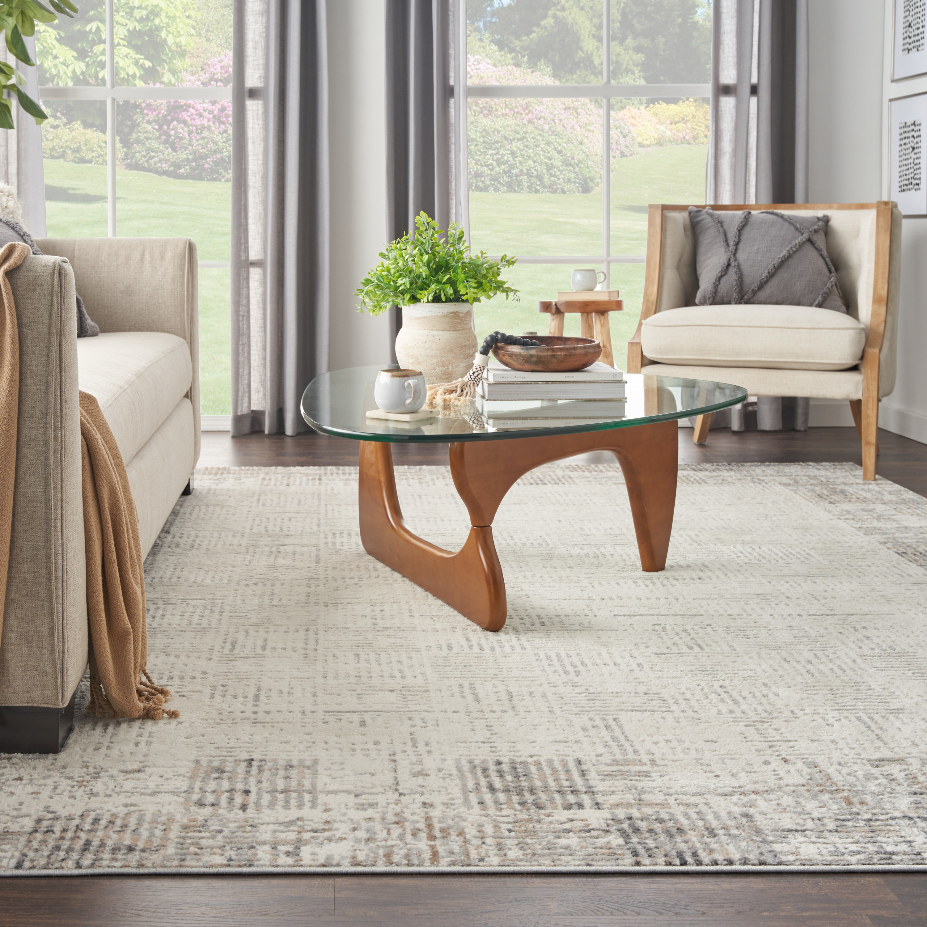 Nourison Elation 10' x 14' Ivory Grey Modern Indoor Rug