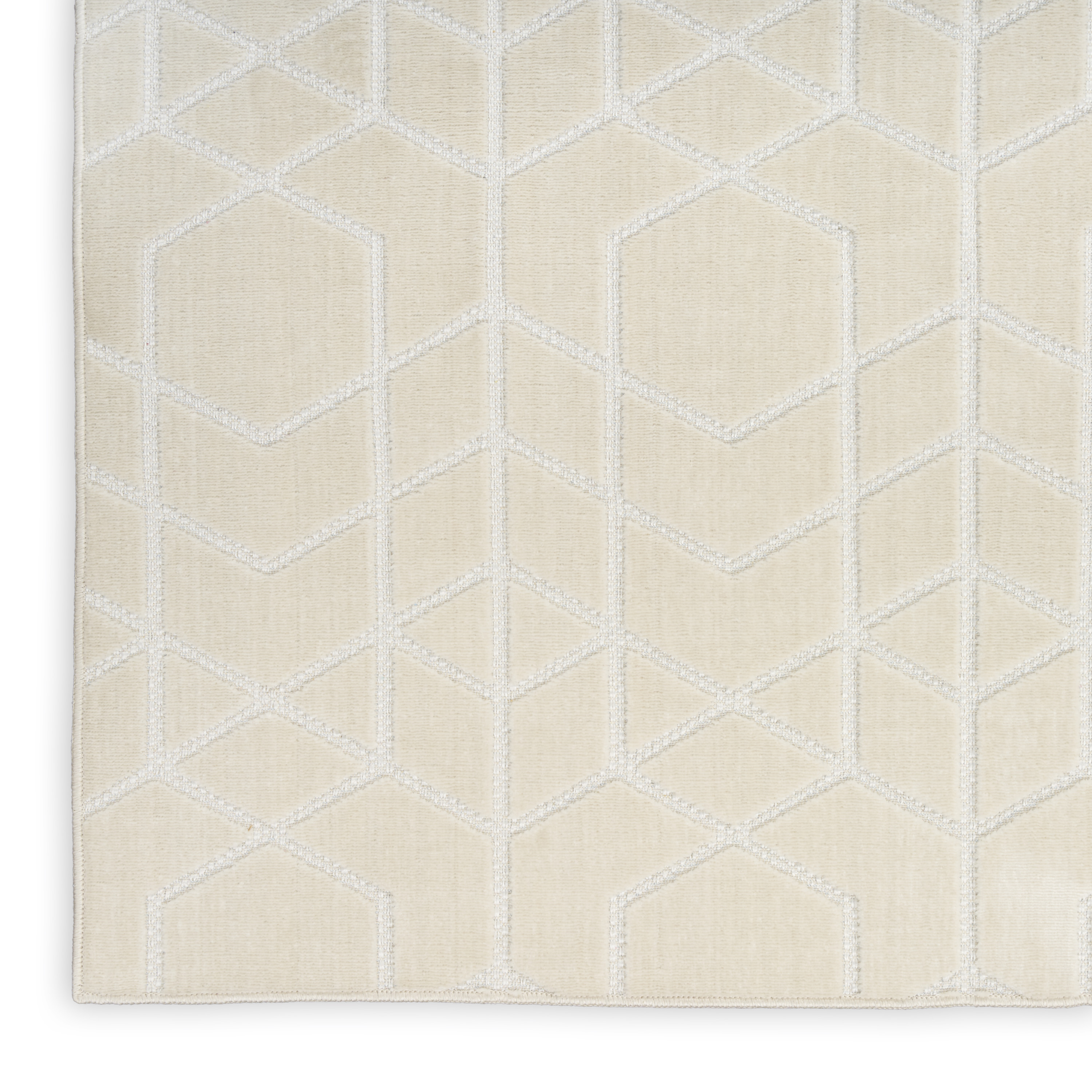 Nourison Washable Charm 2'2" x 8' Ivory Modern Indoor Rug