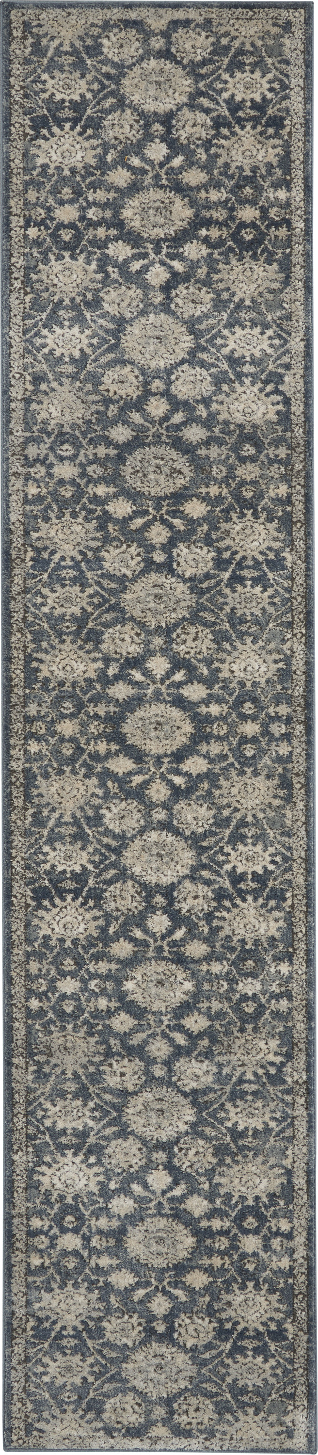 Nourison Quarry 2'2" x 10' Blue Beige Vintage Indoor Rug