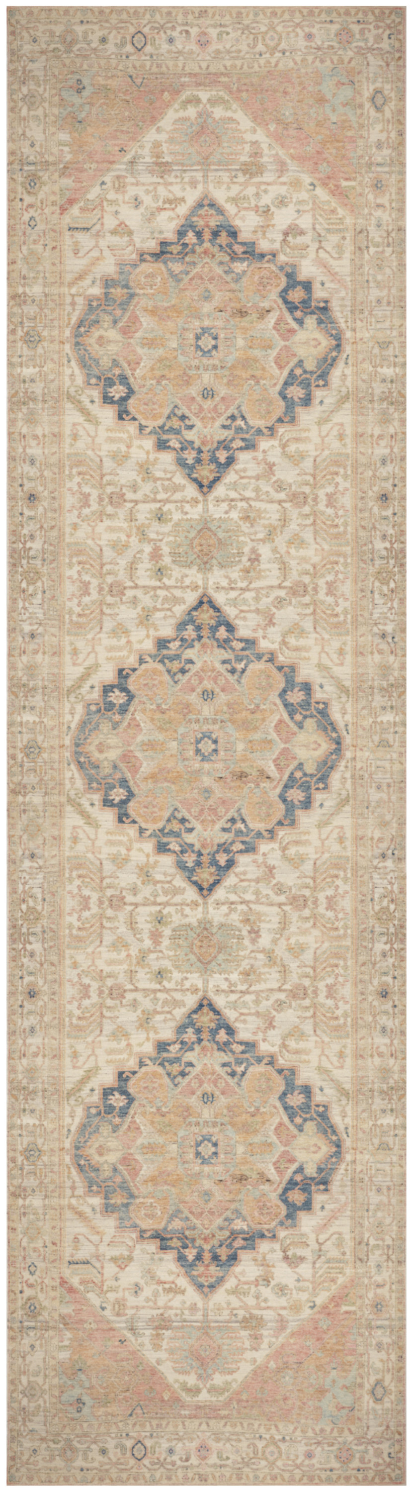 Nourison Vintage Washables 2'2" x 8' Multicolor Vintage Indoor Rug