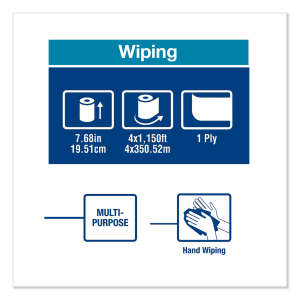 Tork, W6 Basic Compostable, 1 ply, 7.68"x13800", Paper, General Purpose Wipers, White