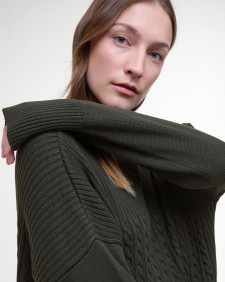 Stitch Guernsey Cape Olive