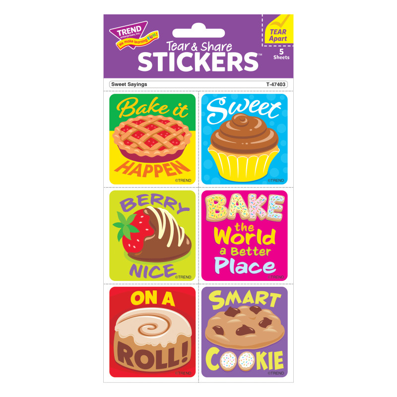 Sweet Sayings Tear & Share Stickers®, 30 Count