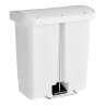 Rubbermaid Commercial, Streamline, Step-On, 4 gal, Resin, White, Rectangle, Receptacle