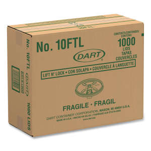 Dart, Lift n' Lock Plastic Hot Cup Lids, Fits 10 oz Cups, White