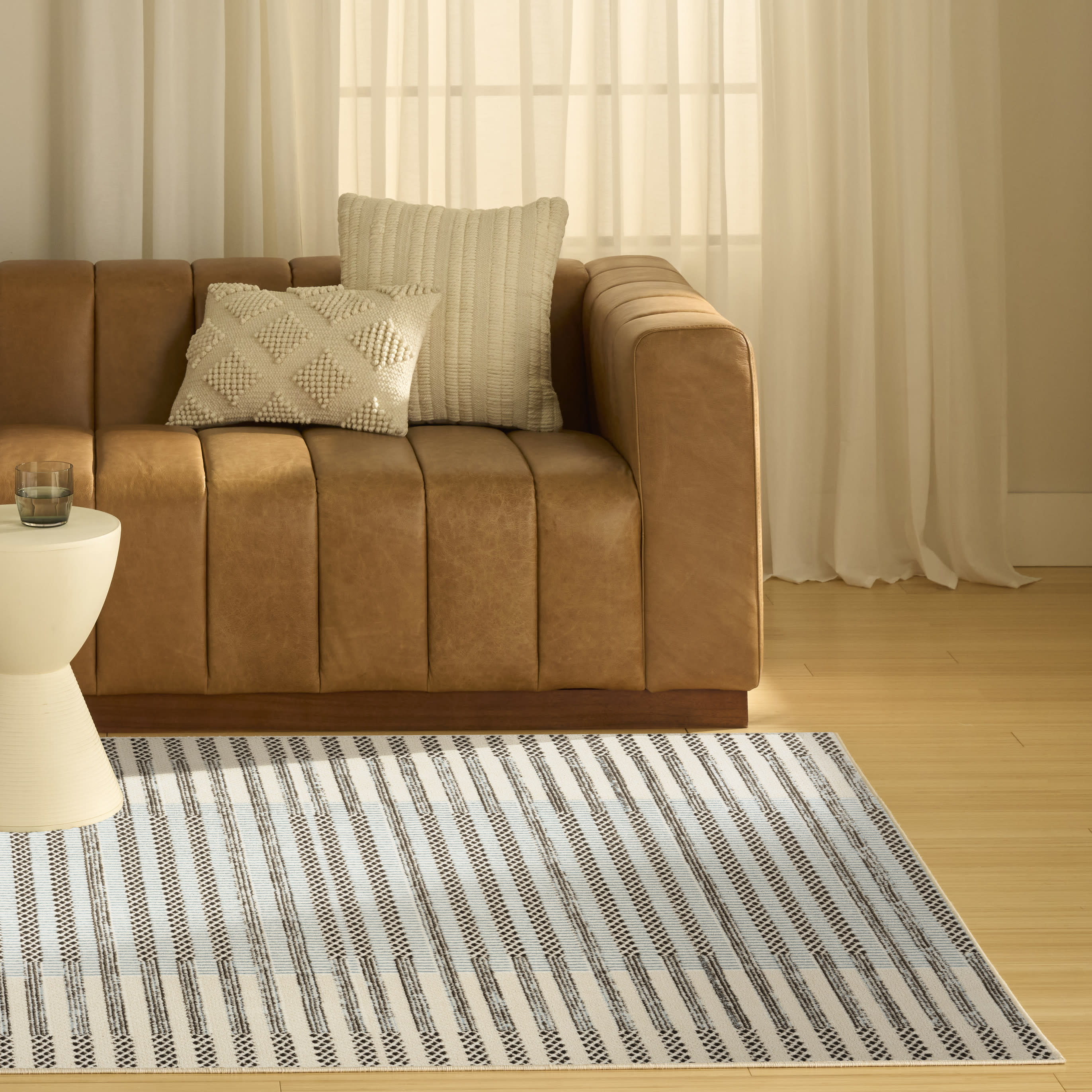 Nourison Nordic 5' x 7' Ivory Blue Modern Indoor Rug
