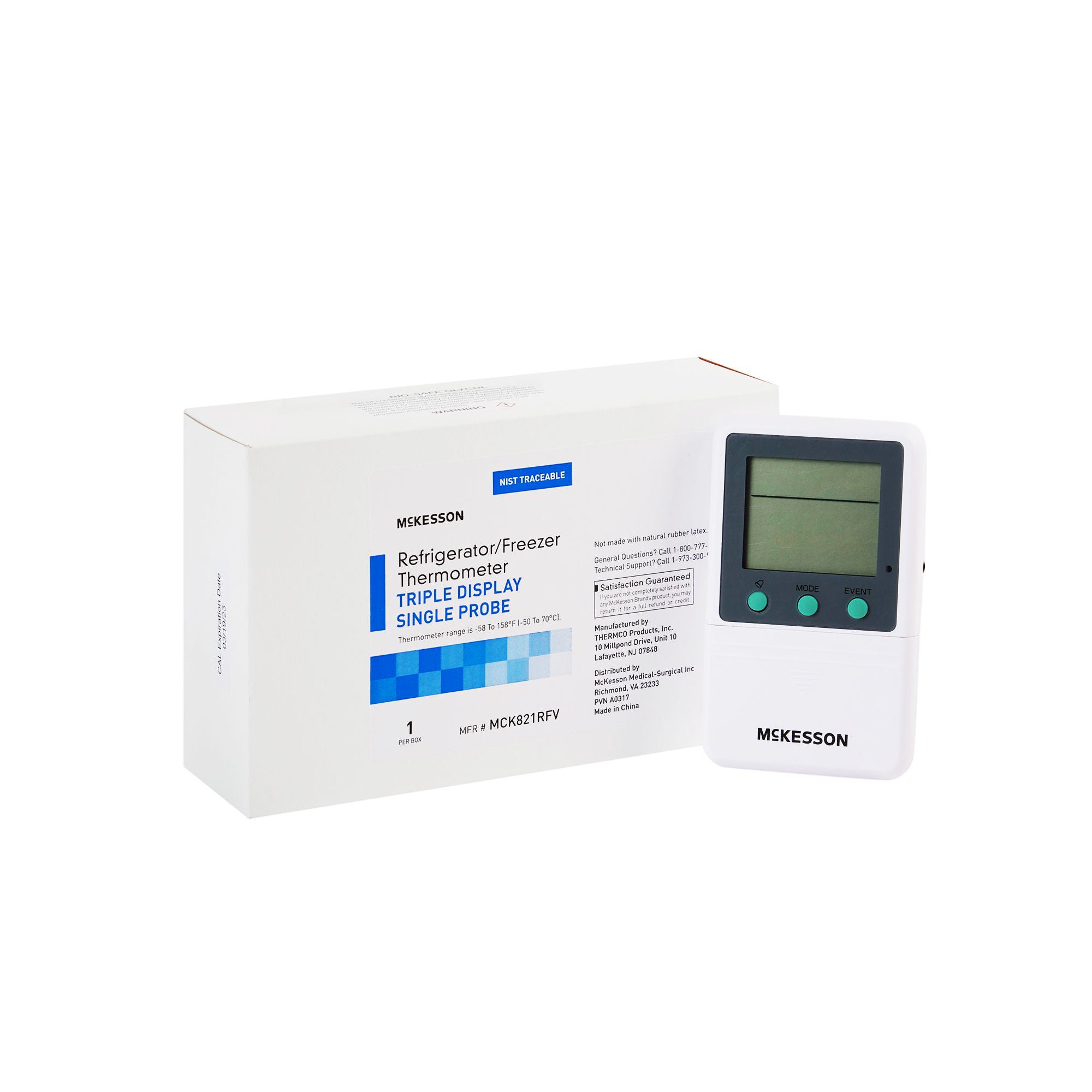 McKesson Refrigerator/Freezer Thermometer, Digital Display, -58° – +158° F Range