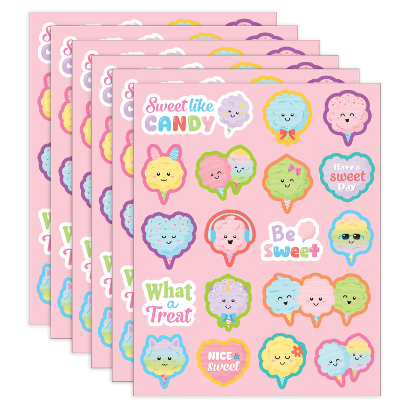Cotton Candy Smelly Stickers, 108 Per Pack, 6 Packs