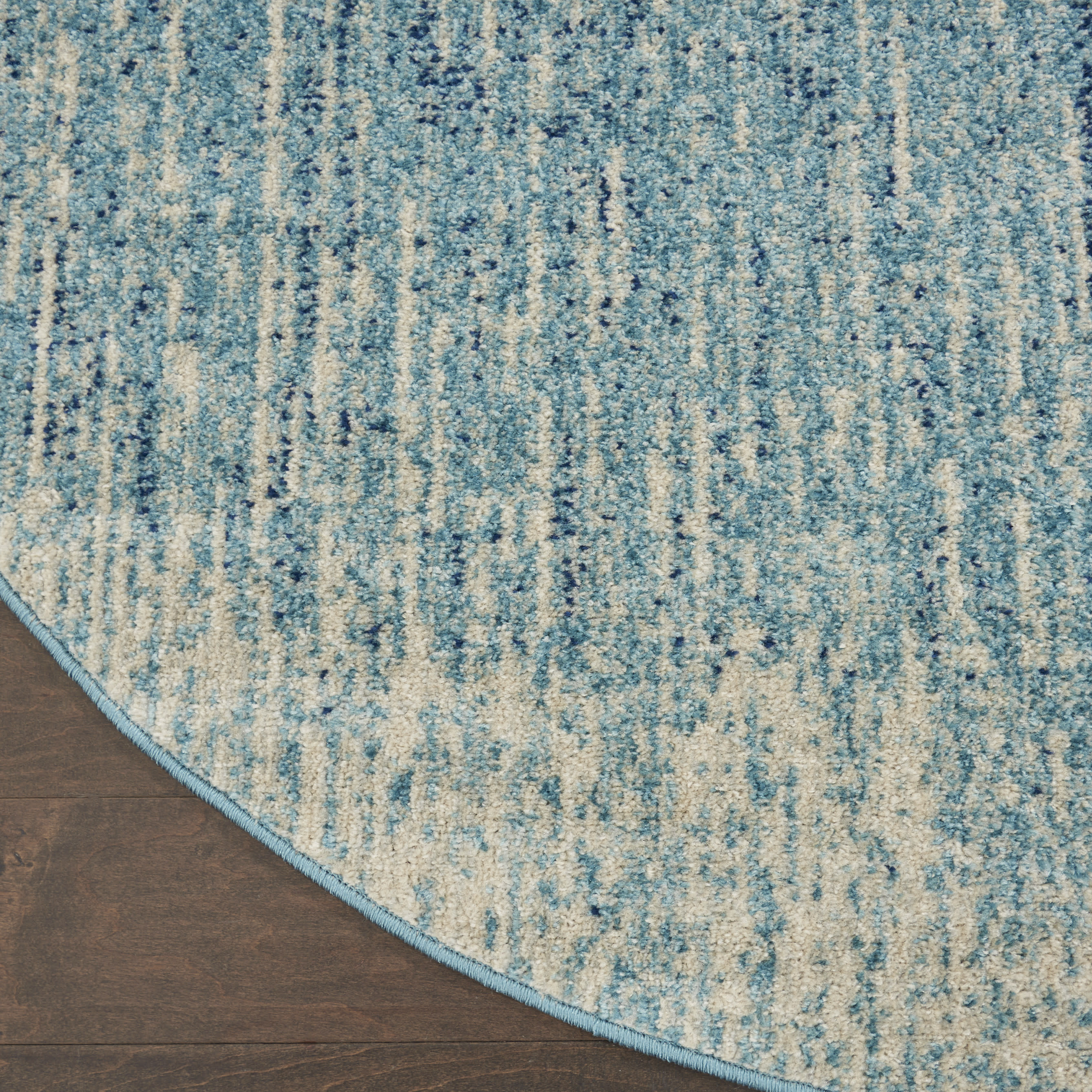 Nourison Passion 8' x Round Navy Light Blue Modern Indoor Rug