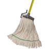 Hillyard, Rough Surface Microfiber Looped-End Wet Mop Head with 1.25" Headband, Medium, White