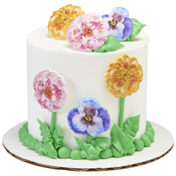 Garden Flowers Cupcake Rings
