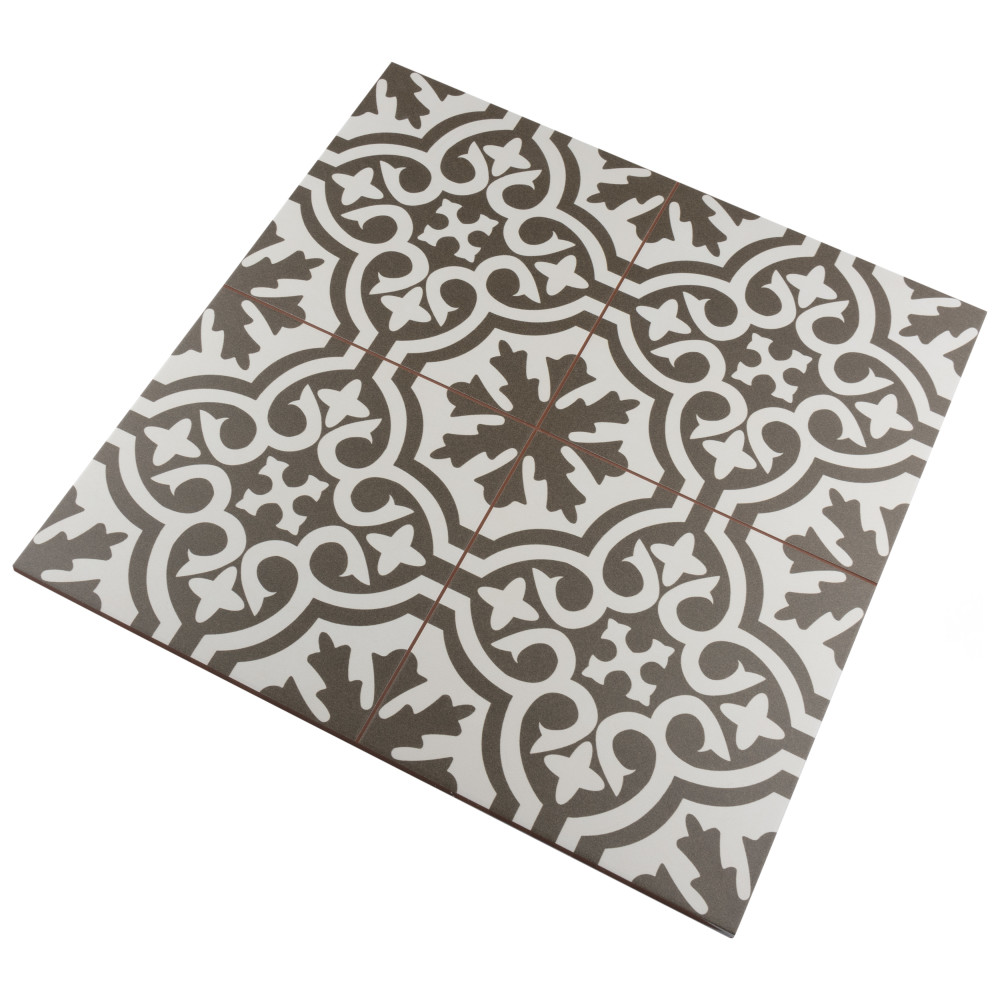 Berkeley Charcoal Brown 17.63x17.63 Square Ceramic Floor and Wall Digital Pattern