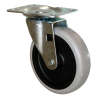 Special Made, Non-Marking Plate Casters, Swivel Mount Plate, 4" Wheel, Black/Gray/Silver