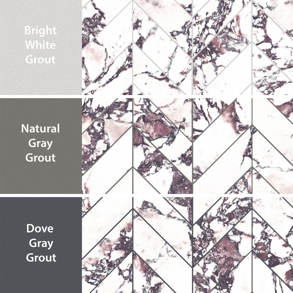 Touche Chevron Rubis 11-3/4 in. x 12-1/4 in. Porcelain Mosaic Tile