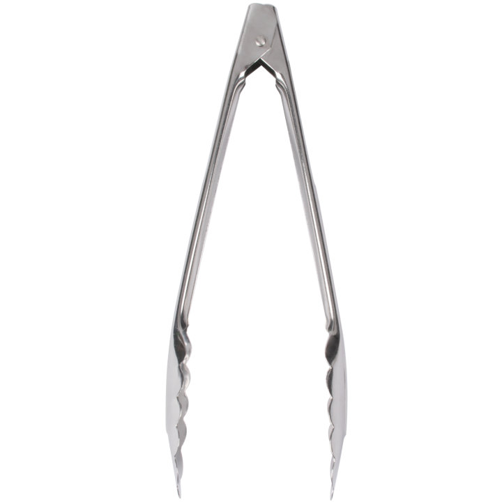 9 ½-inch economy stainless steel utility tongs