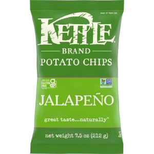 Kettle Brand Jalapeno Kettle Potato Chips, Gluten-Free, Non-GMO, 7.5 oz Bag