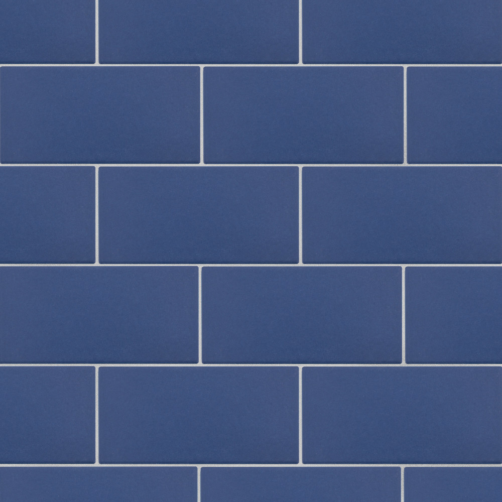 Piscina Brick Matte Cobalto 9.63x19.5 Rectangle Porcelain Floor and Wall Digital Pattern