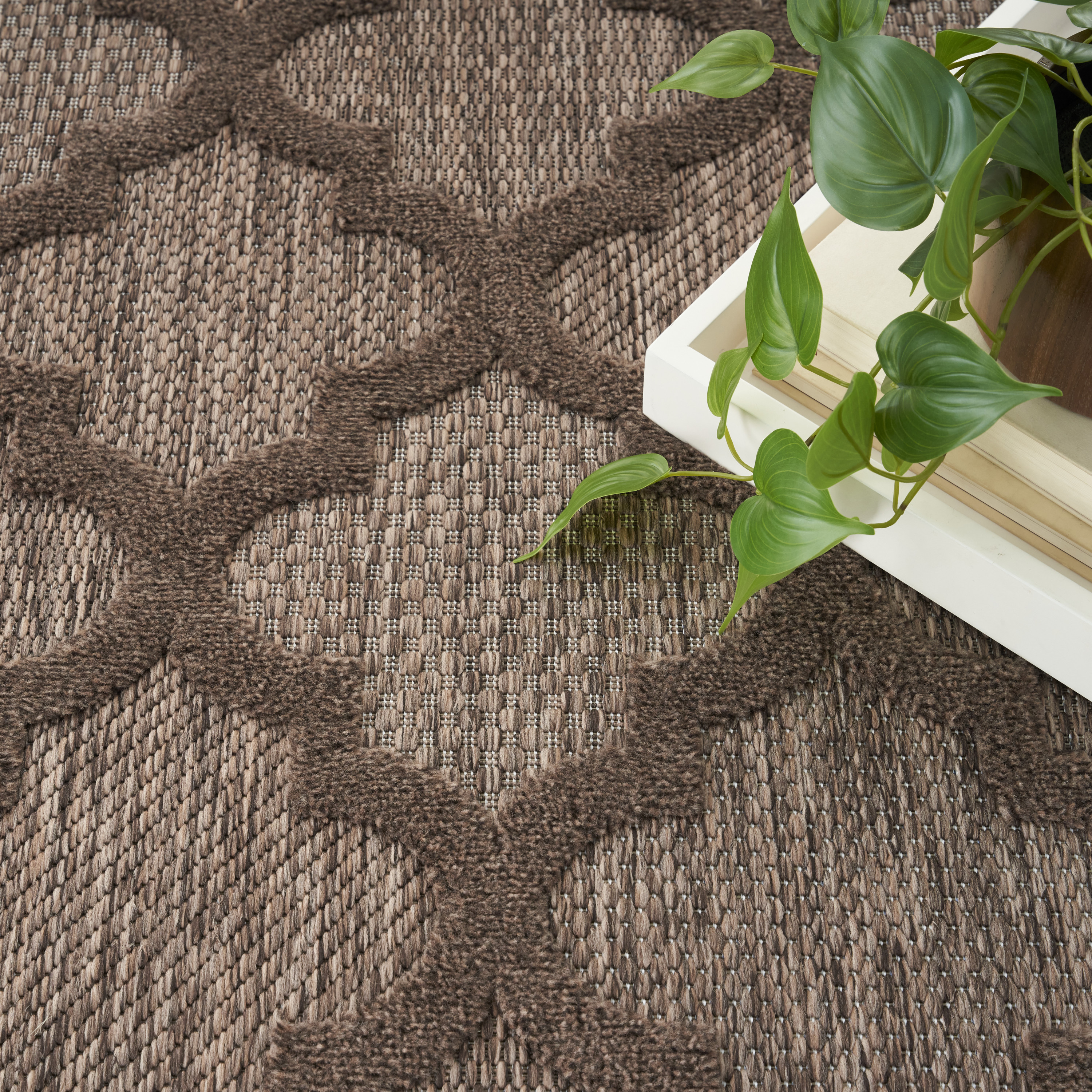 Nourison Easy Care 6' x 9' Brown Modern Rug