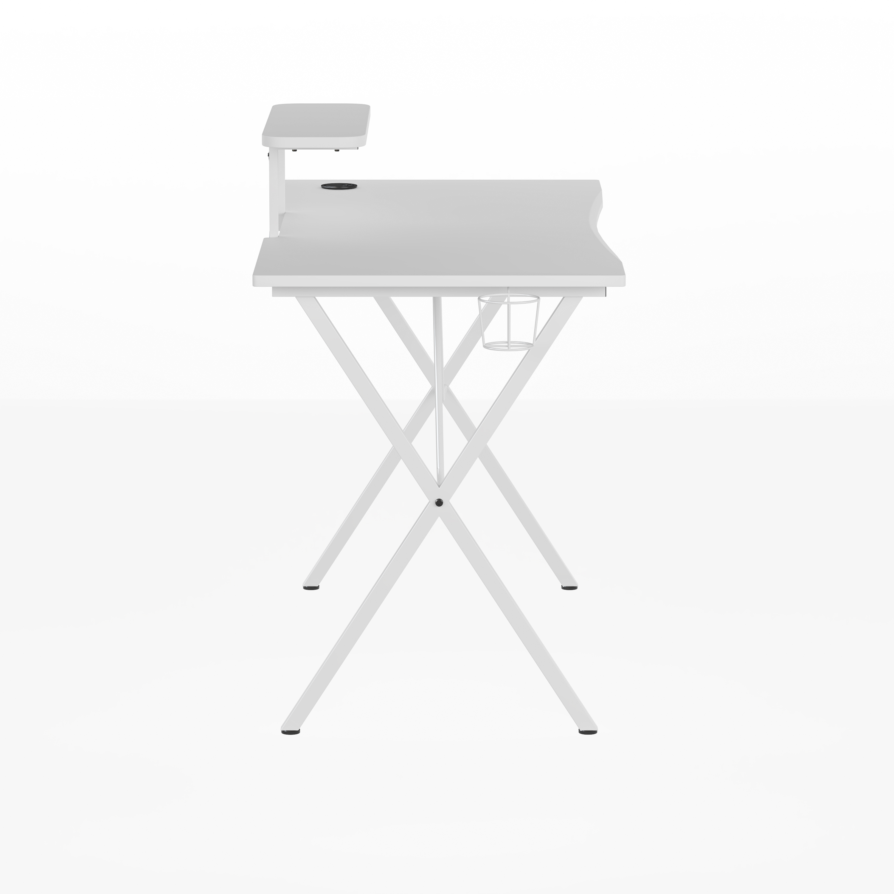 Portavasos de escritorio para juegos negro/blanco, gancho para auriculares, soporte para monitor - Imagen 7 de 24