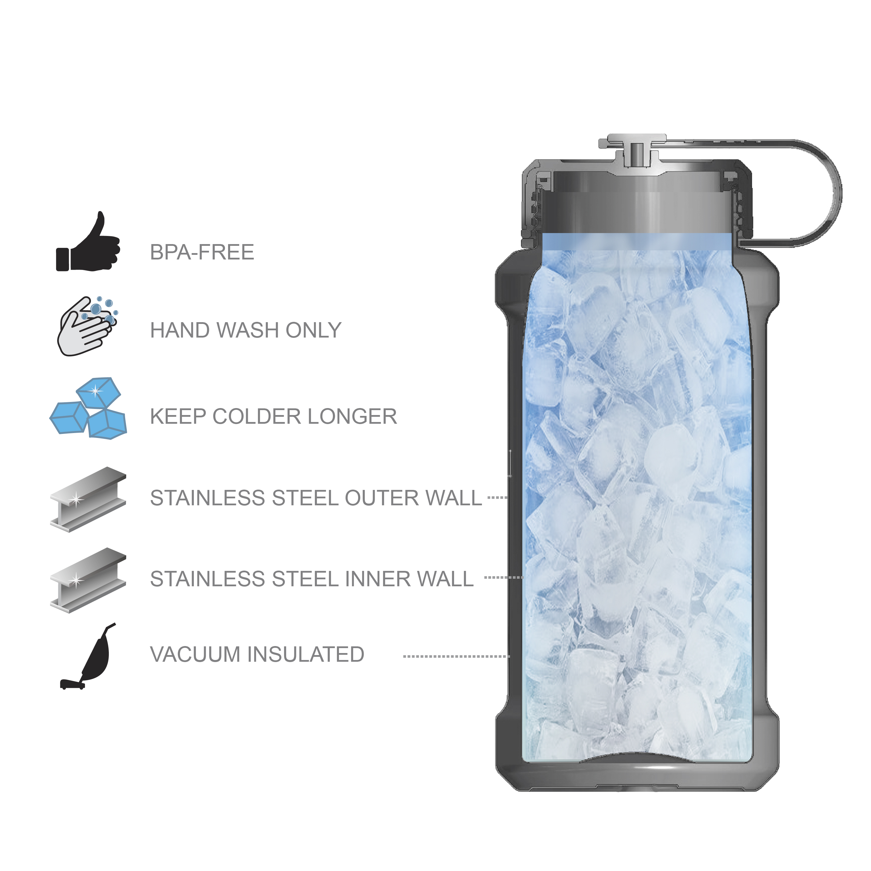 XBOX 24 ounce Stainless Steel Insulated Water Bottle, Halo slideshow image 6 XBOX 24 ounce Stainless Steel Insulated Water Bottle, Halo slideshow image 6
