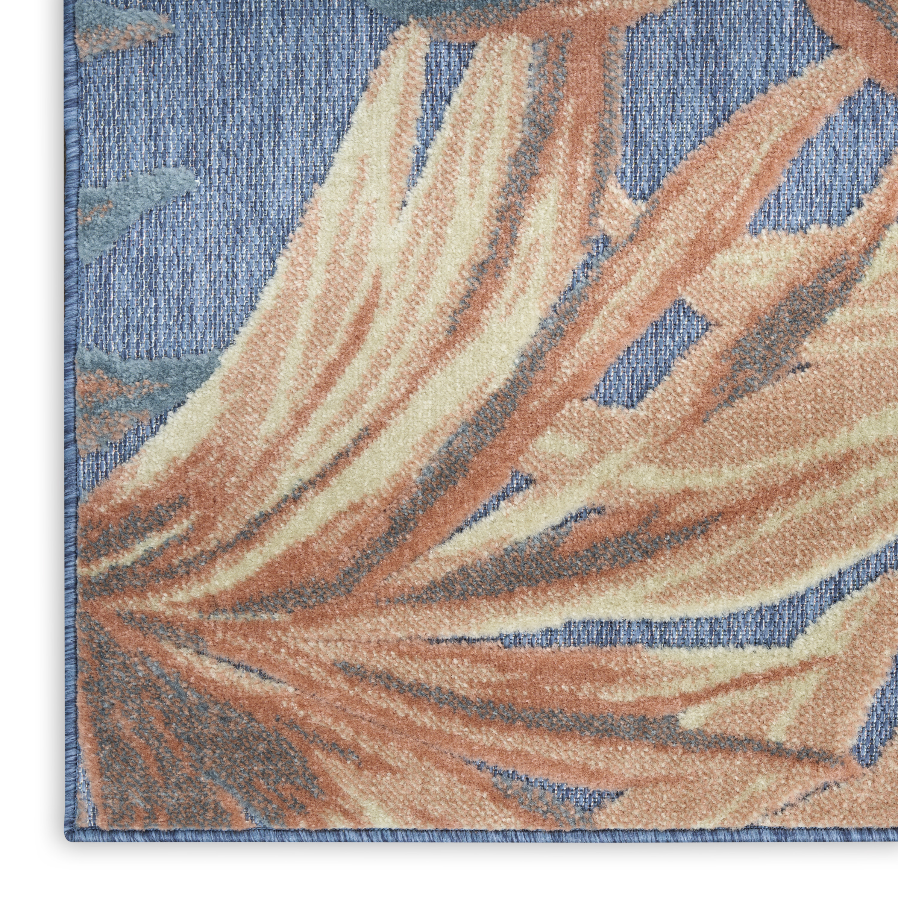 Nourison Aloha 7'10" x 10'6" Blue Rose Modern Rug