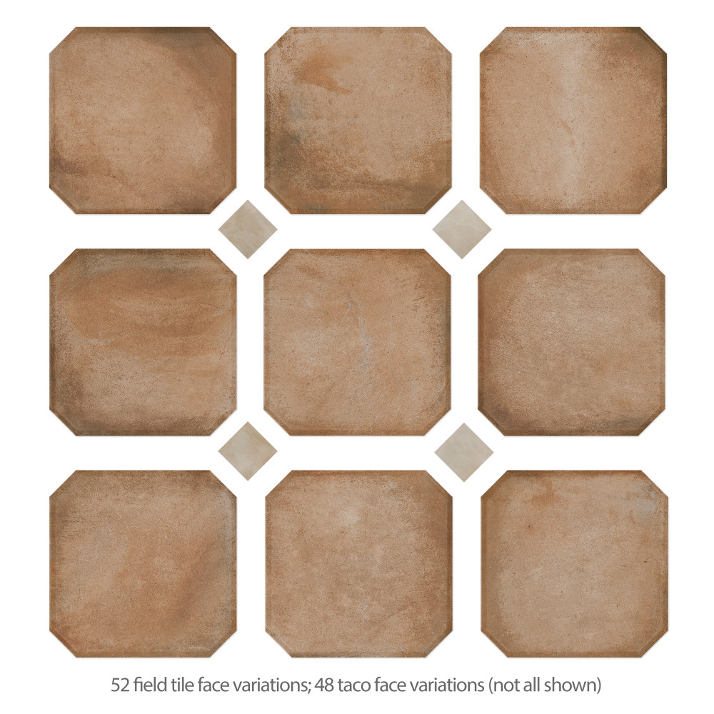 Laverton Octagon Natural with Taco Arena 7-7/8 in. x 7-7/8 in. Porcelain Floor and Wall Tile
