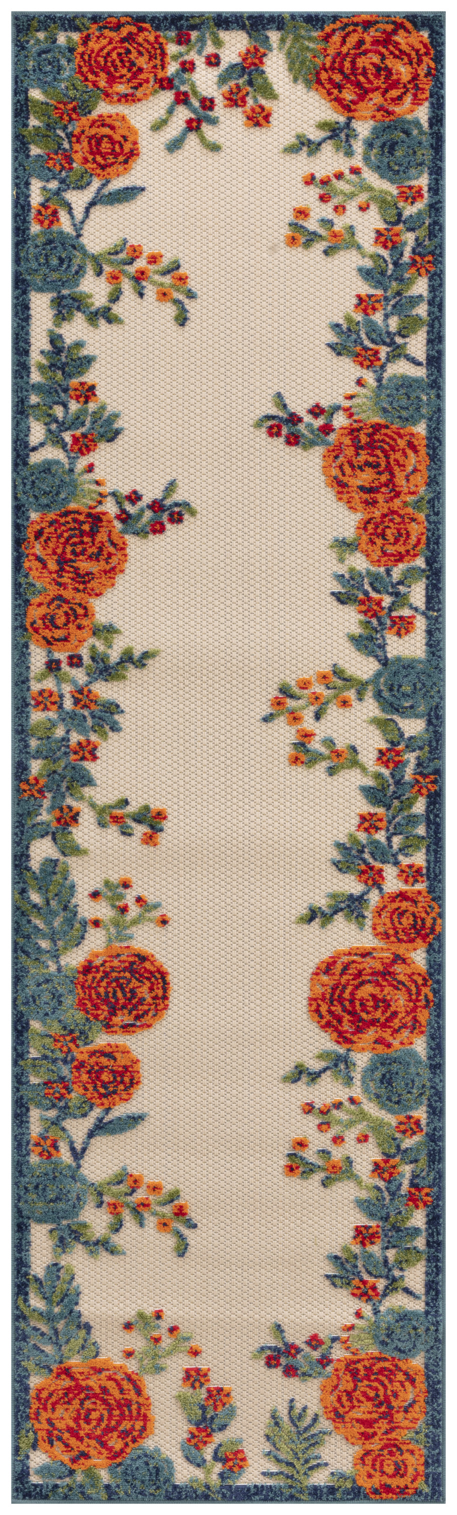 Nourison Aloha 2' x 6' Ivory Multicolor Outdoor Rug