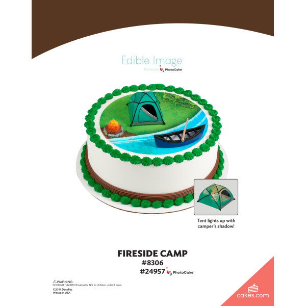 Fireside Camp The Magic of Cakes® PhotoCake® Enhanced Round Background Page